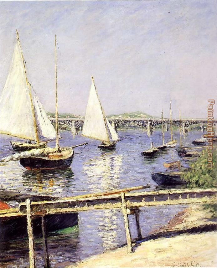 Sailboats in Argenteuil painting - Gustave Caillebotte Sailboats in Argenteuil art painting